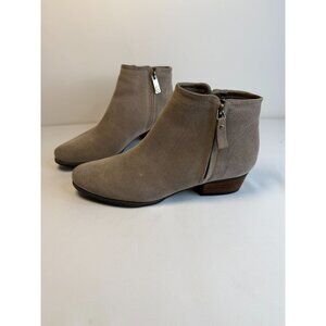 Blondo Linda Women Size 7M Tan Suede Waterproof Side Zip Block Heel Ankle Boots